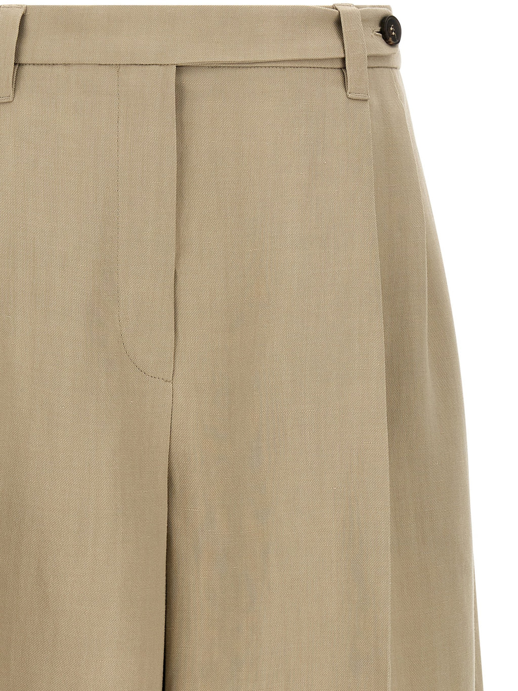 Beige Viscose Bermuda Shorts