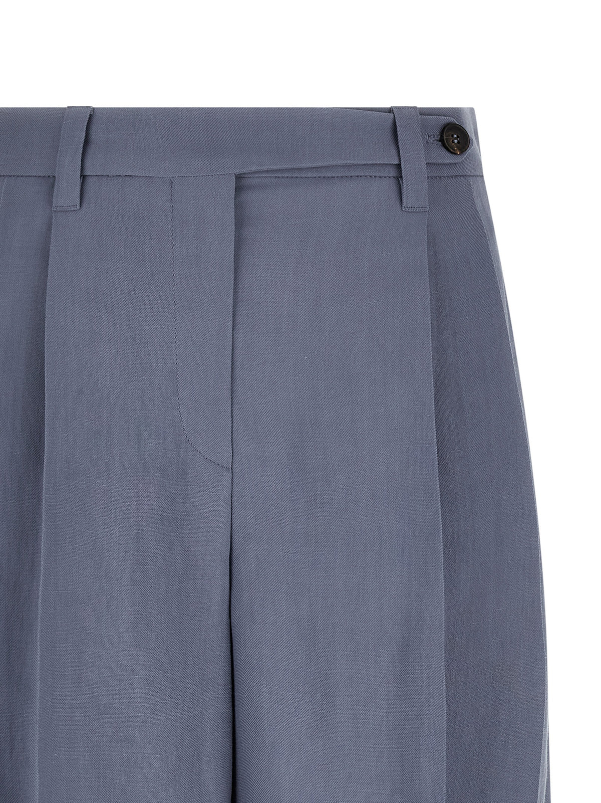 Blue Viscose Bermuda Shorts