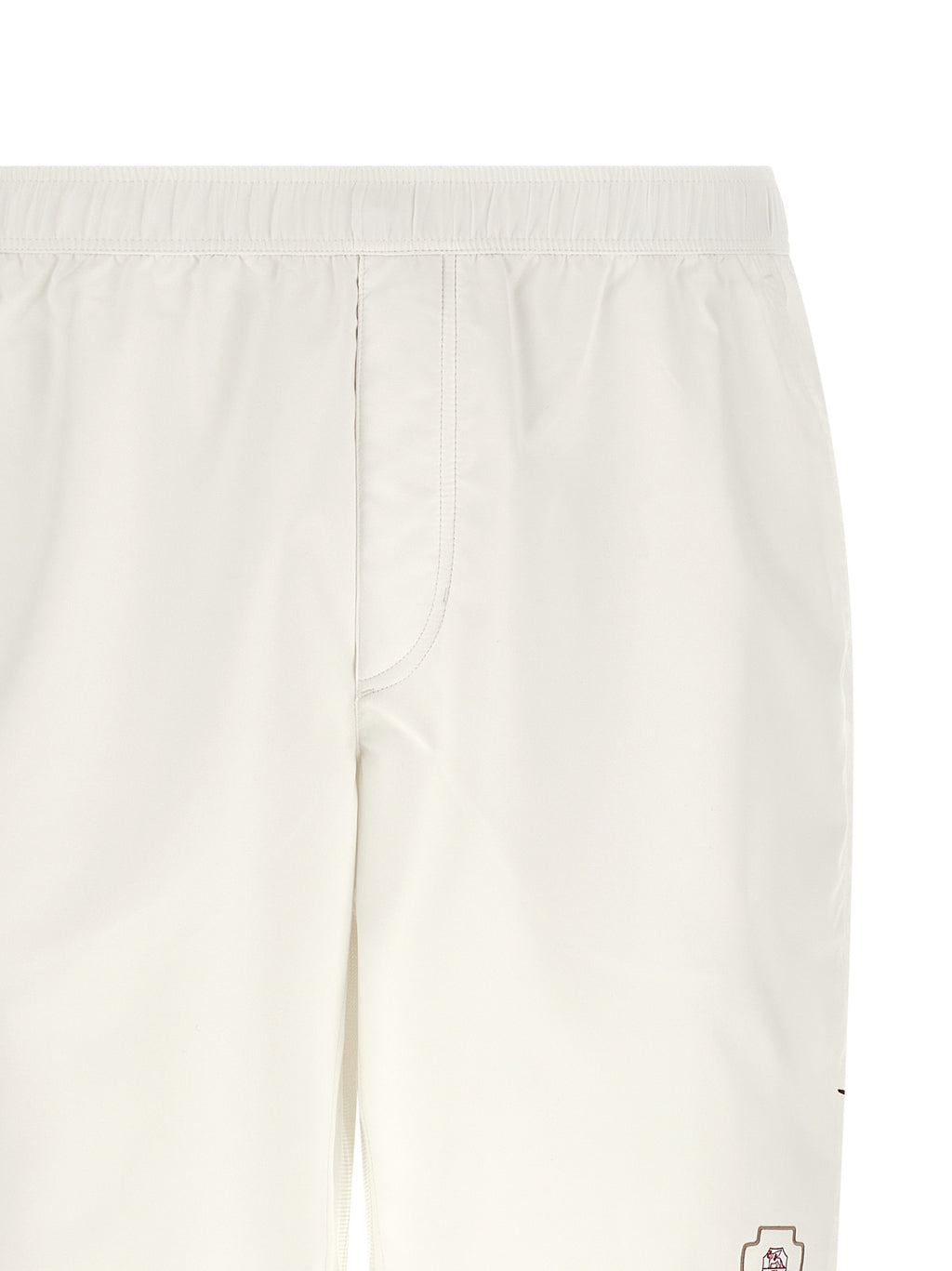 White Polyester Bermuda Shorts