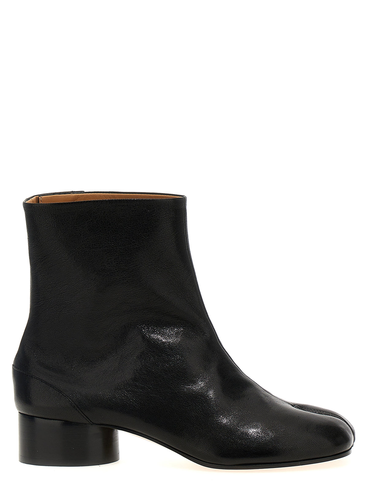 Black Lamb Leather Ankle Boots