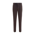 Brown Cotton Casual Pants