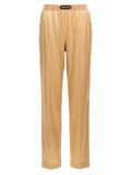 Beige Silk Casual Pants