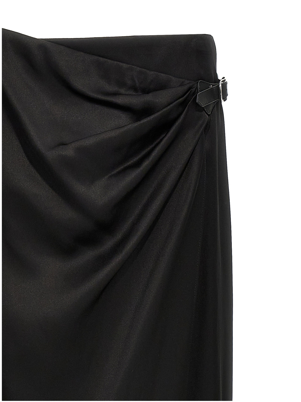 Black Silk Mini Skirt
