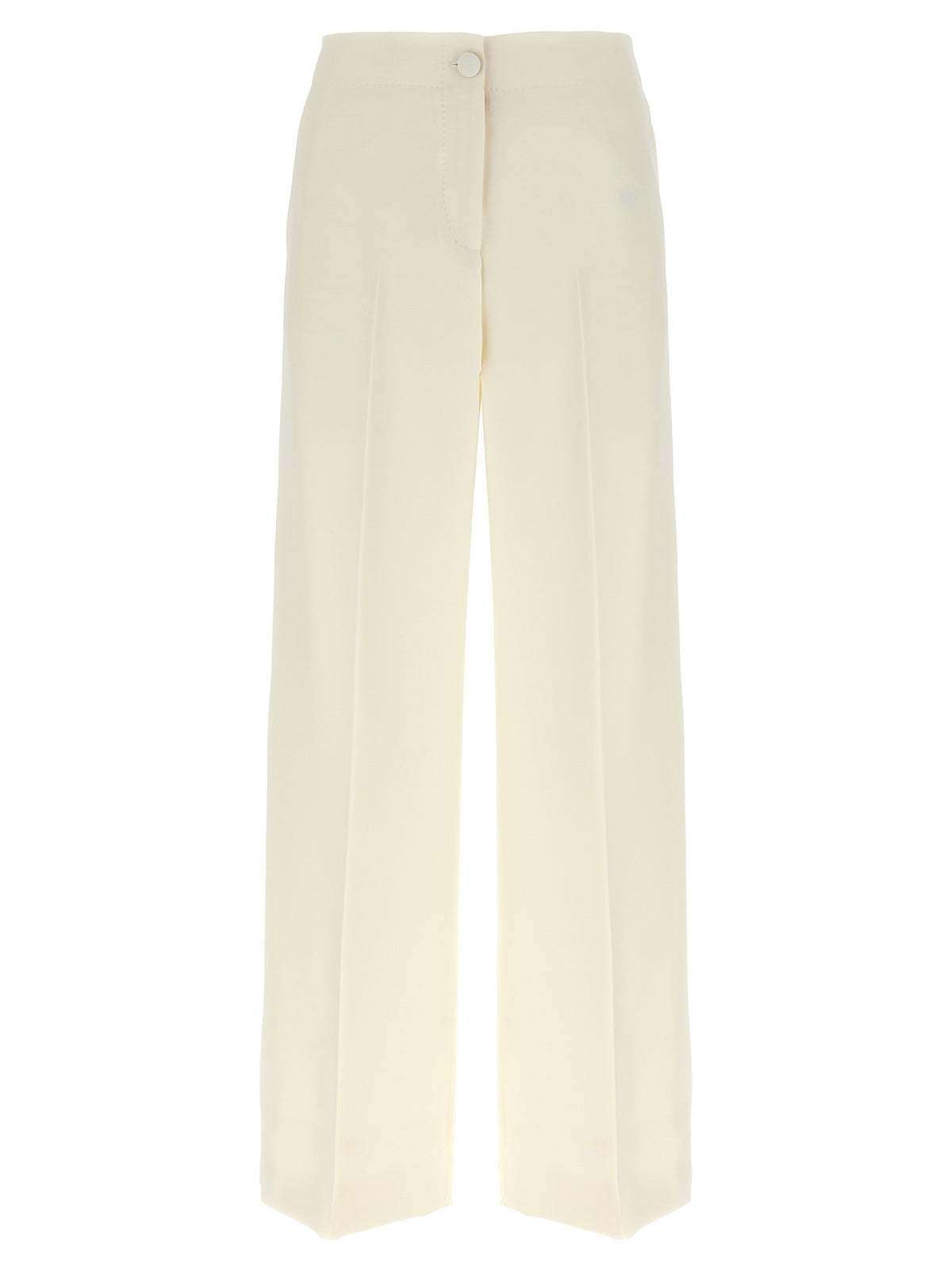 White Wool Casual Pants