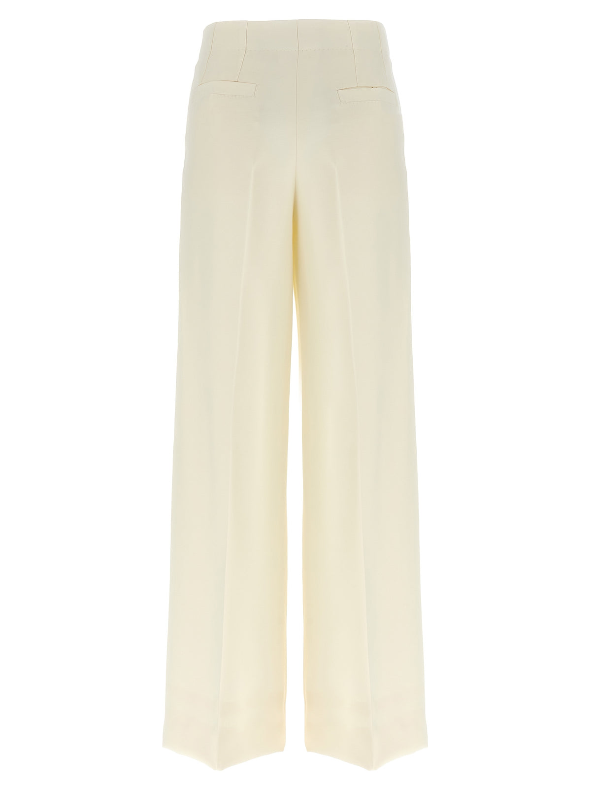White Wool Casual Pants