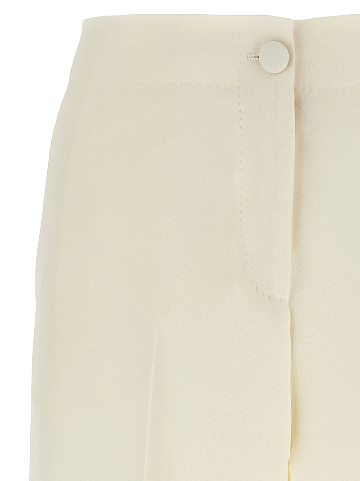 White Wool Casual Pants