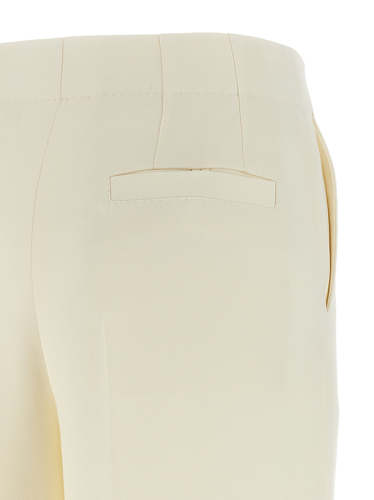 White Wool Casual Pants
