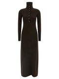 Brown Cashmere Long Dress