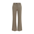 Brown Cotton Flared Pants