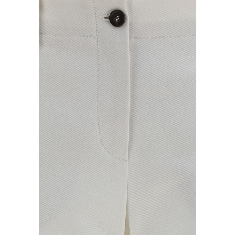 White Cotton Flared Pants