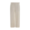 Beige Viscose Casual Pants