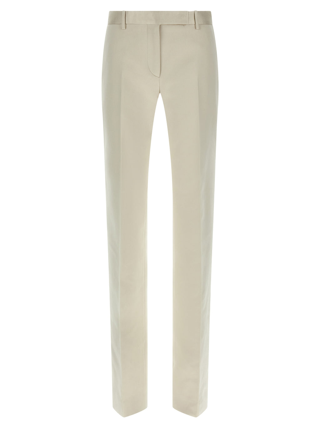 Beige Cotton Dress Pants