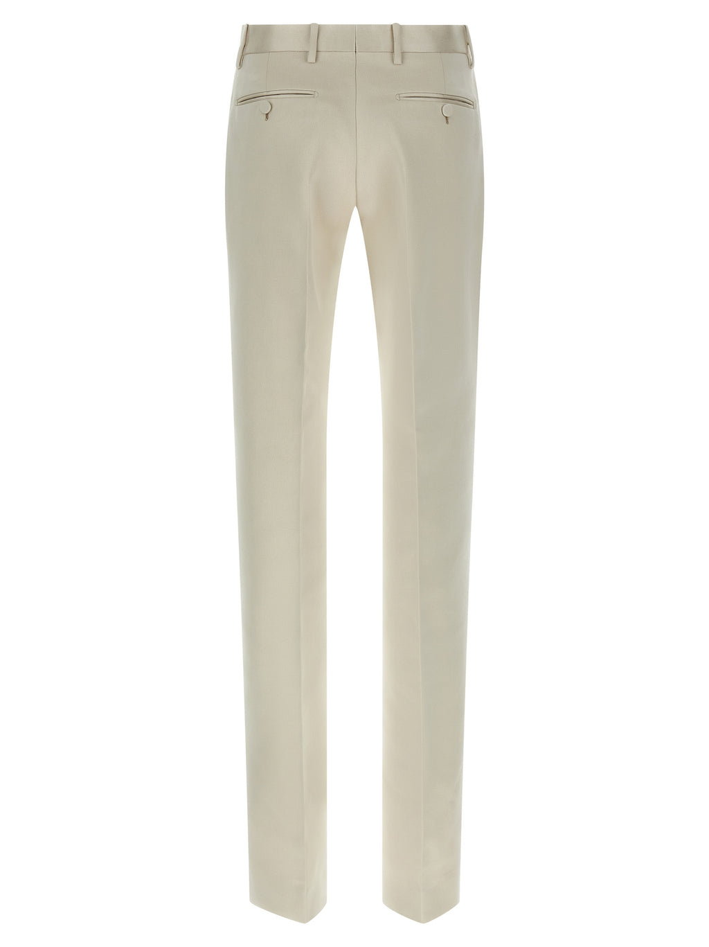 Beige Cotton Dress Pants