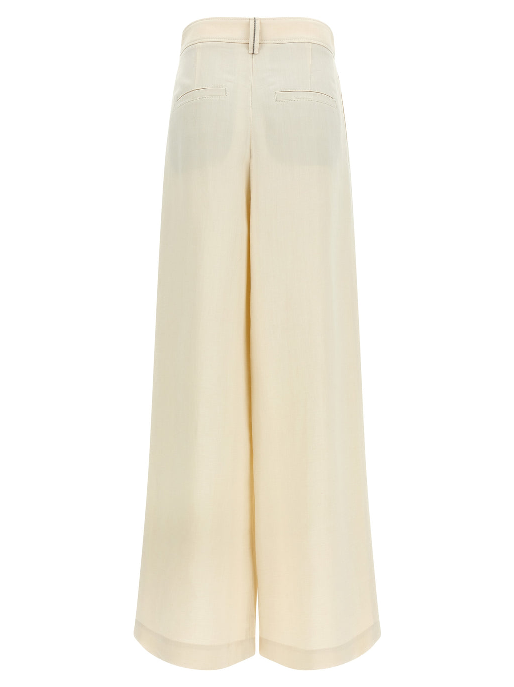 White Viscose Casual Pants