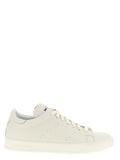 White Nubuc Leather Low Top Sneakers