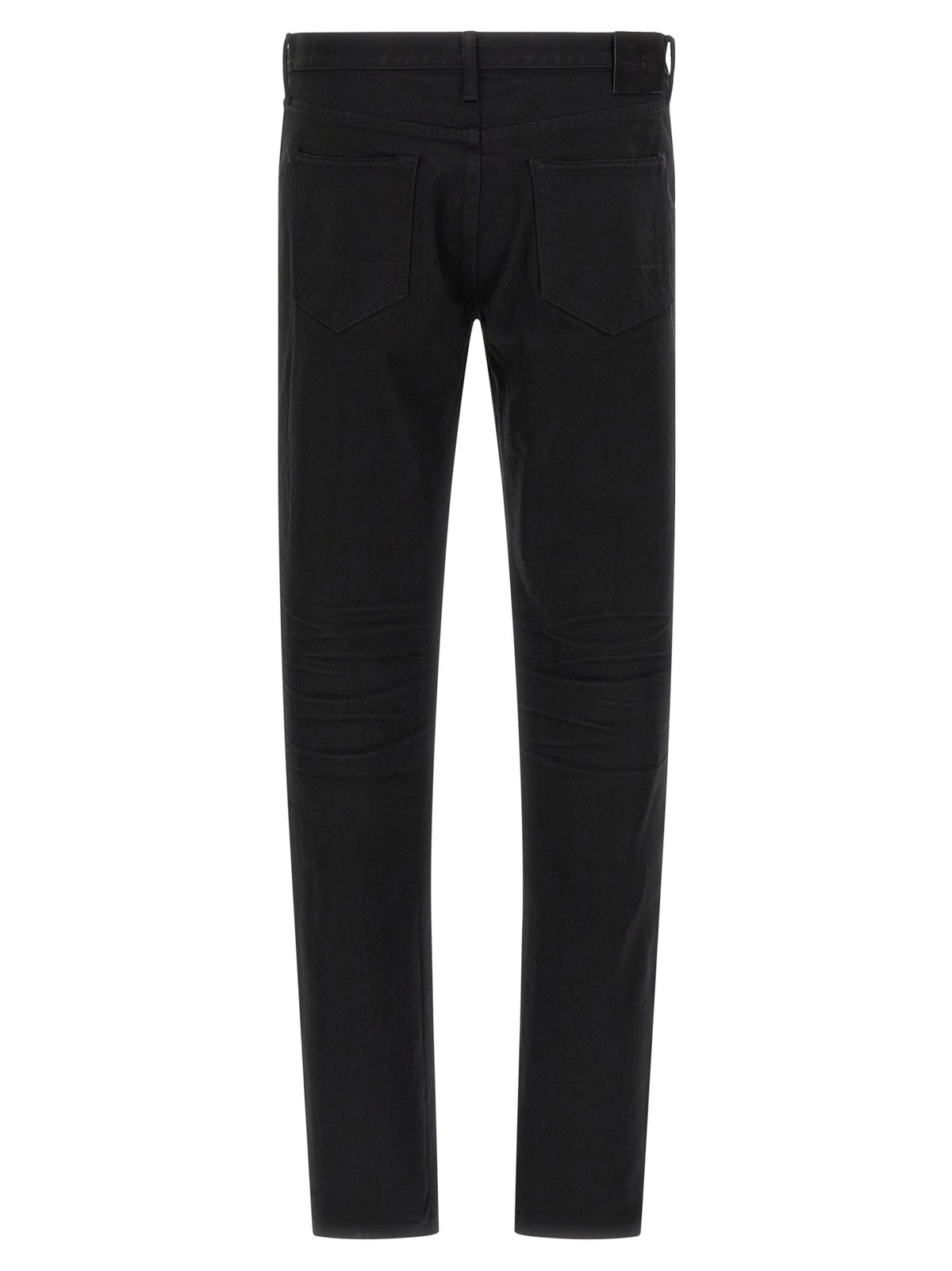 Black Cotton Straight-Leg Jeans