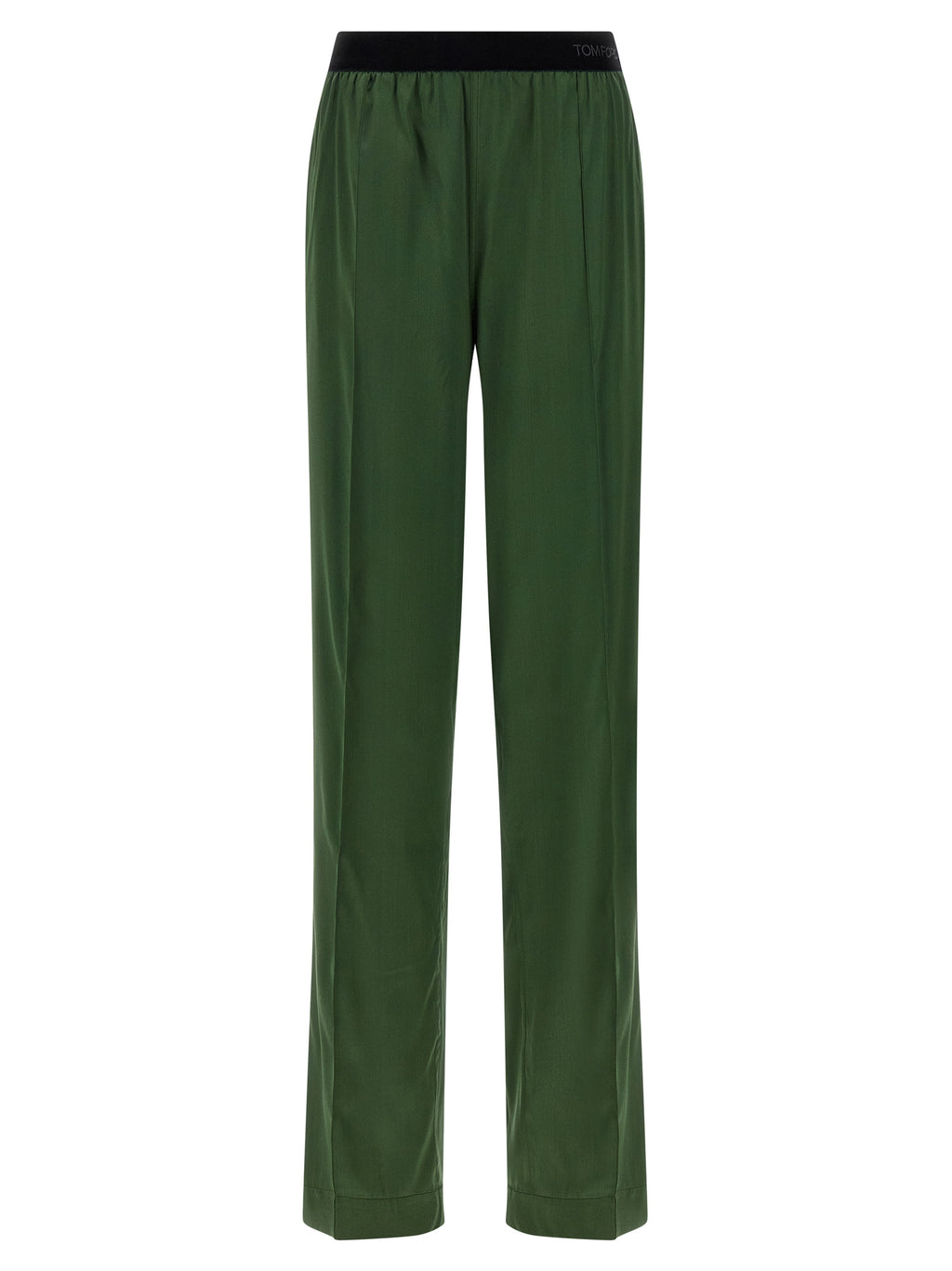 Bicolor Silk Casual Pants