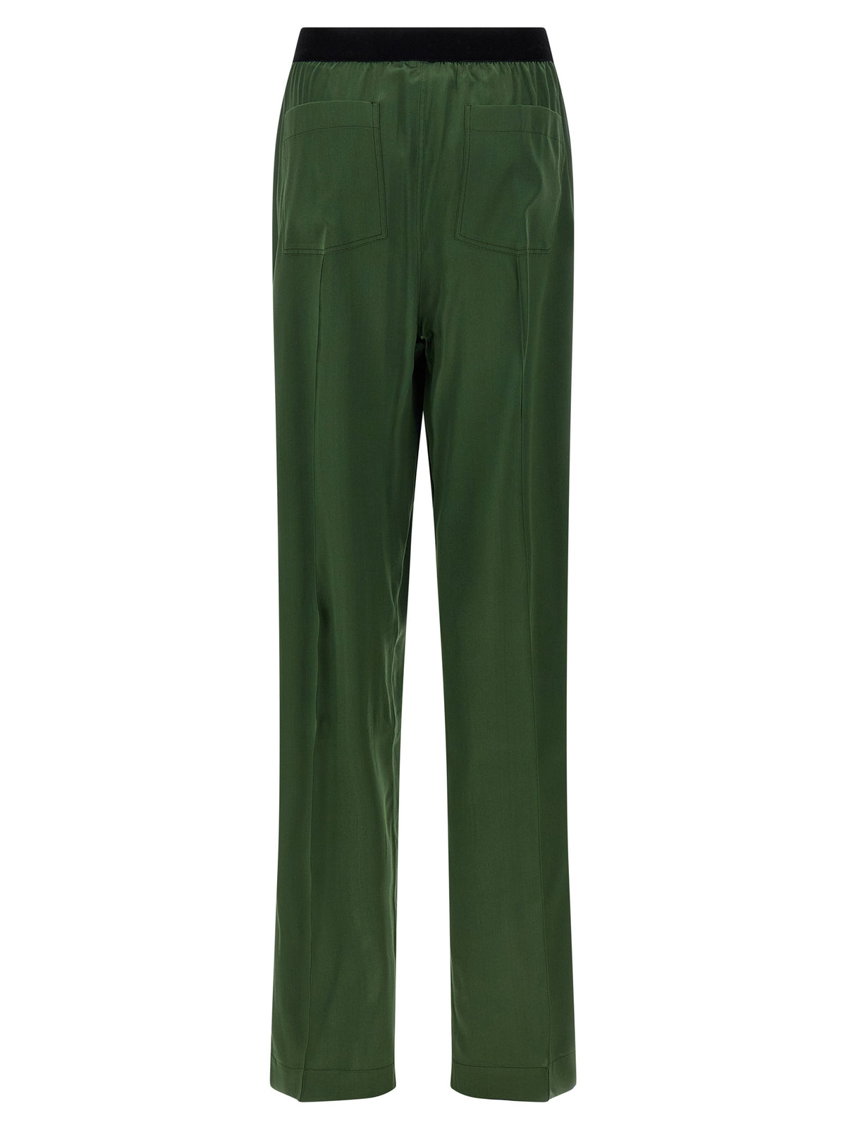 Bicolor Silk Casual Pants