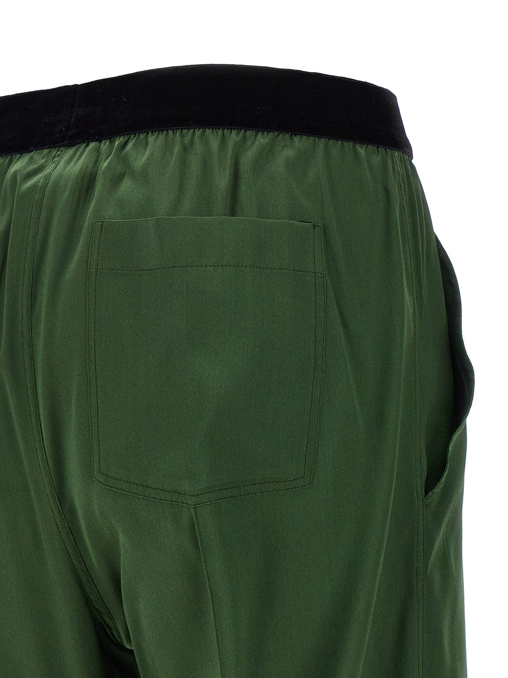 Bicolor Silk Casual Pants