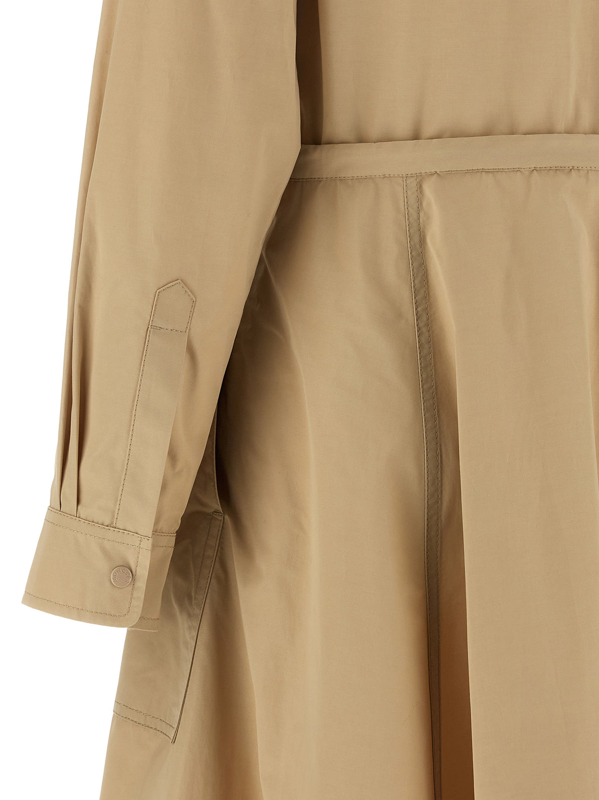 Beige Polyester Long Dress