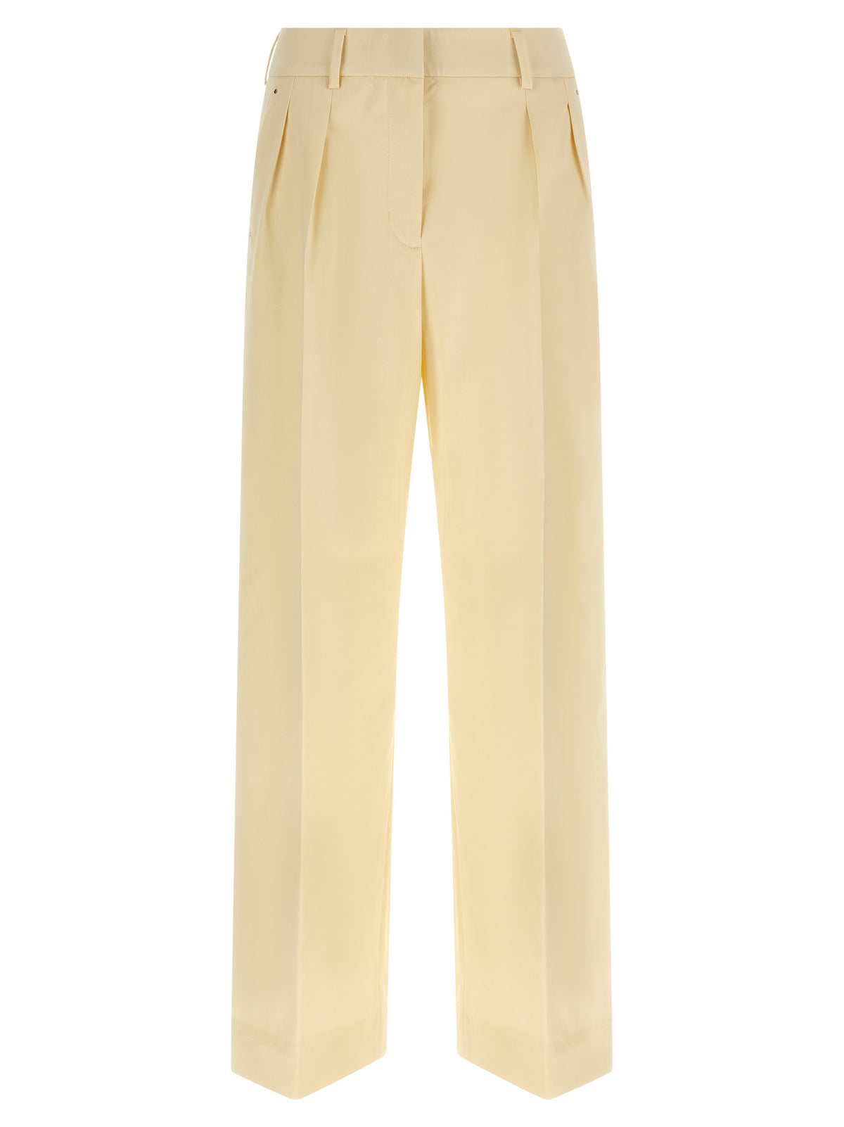 Beige Cotton Dress Pants