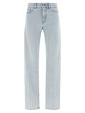 Blue Cotton Straight-Leg Jeans
