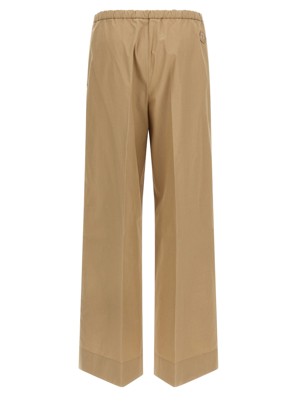 Beige Cotton Casual Pants