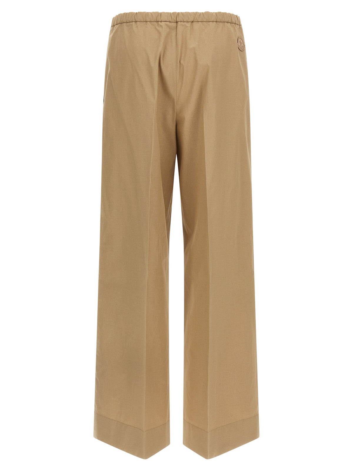 Beige Cotton Casual Pants
