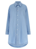 Blue Cotton Midi Dress
