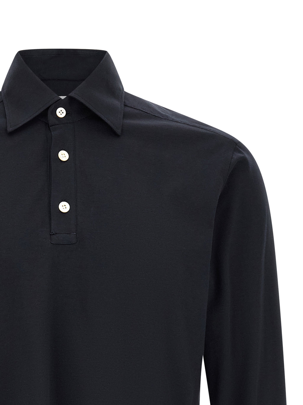 Blue Cotton Polo Shirt