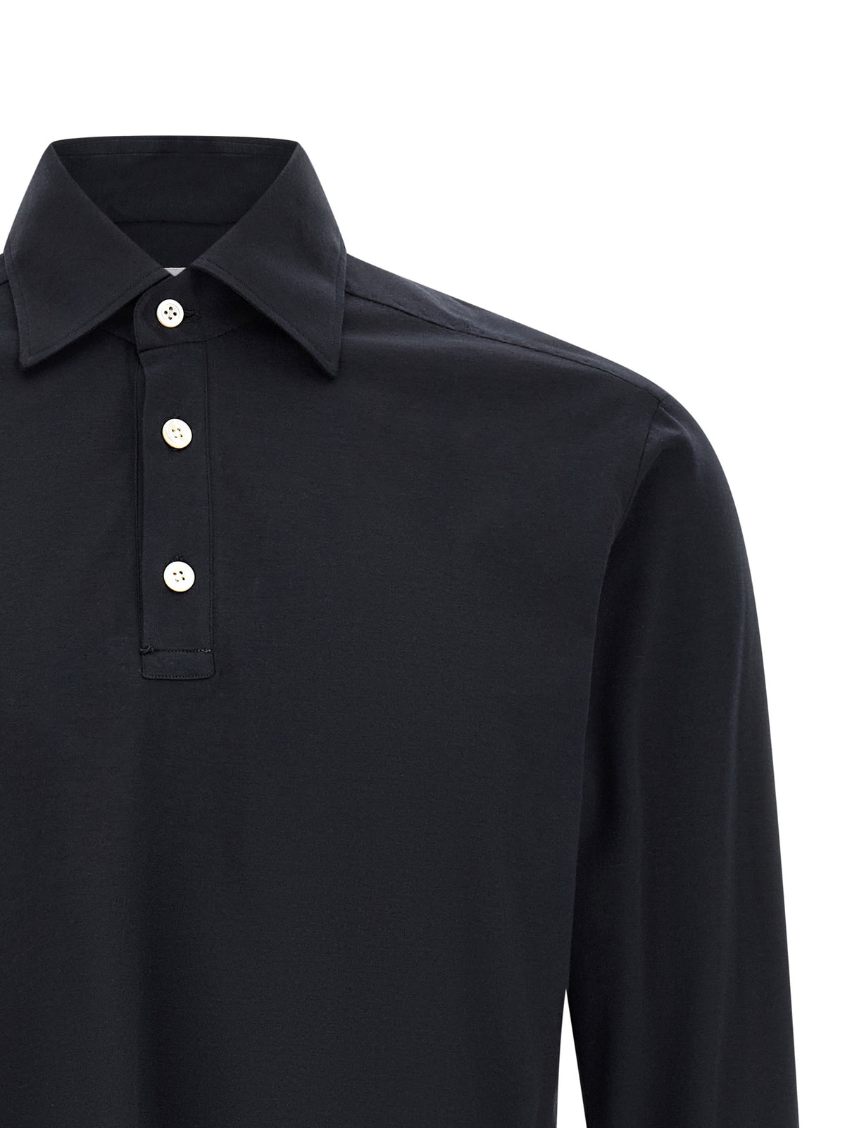 Blue Cotton Polo Shirt
