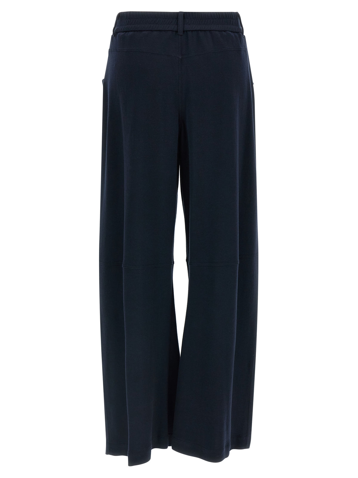 Blue Cotton Casual Pants