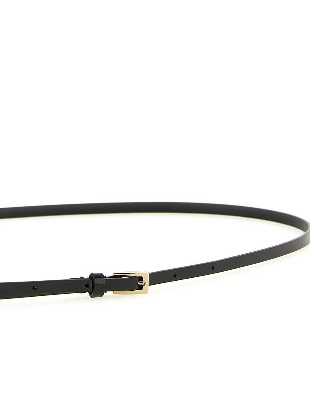 Black Calfskin Thin Belt