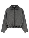Gray Virgin Wool Full-Length Jacket