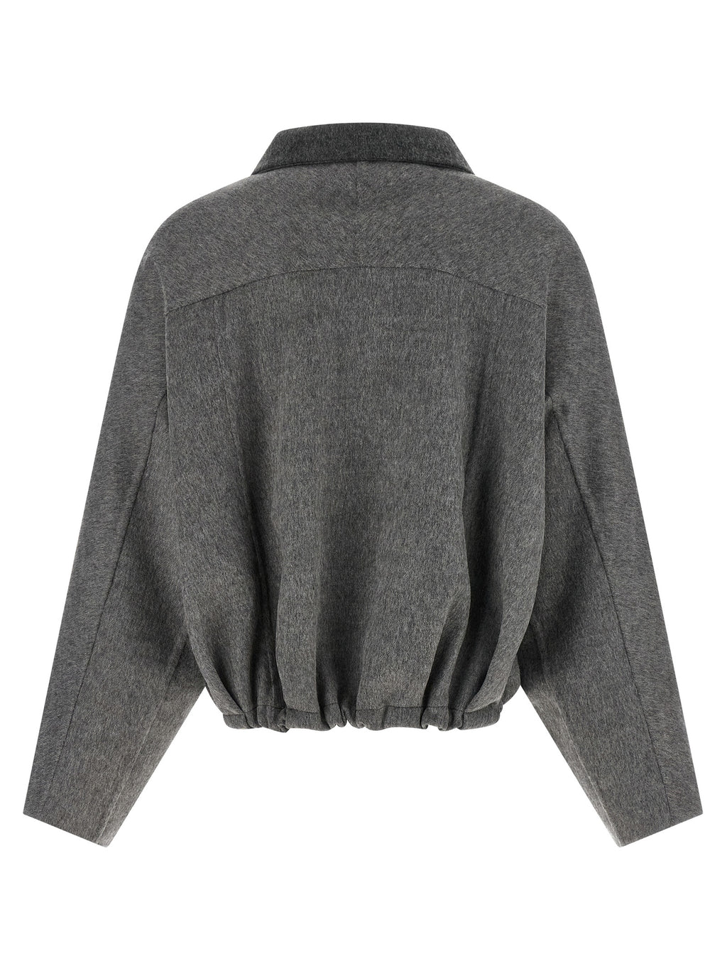 Gray Virgin Wool Full-Length Jacket