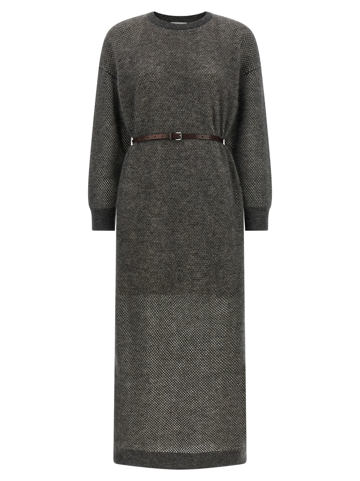 Gray Wool Midi Dress