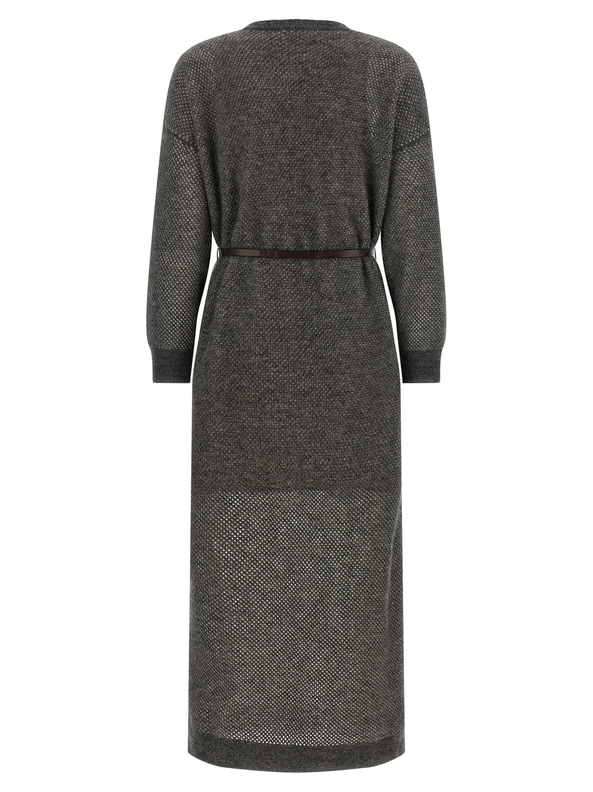 Gray Wool Midi Dress