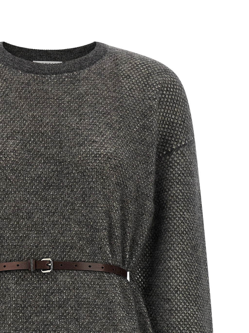 Gray Wool Midi Dress