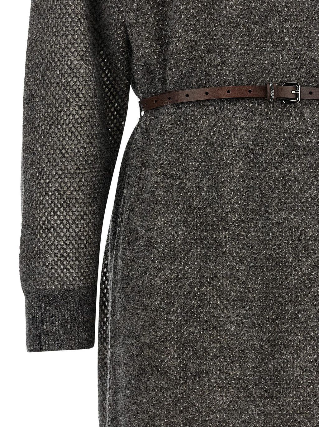 Gray Wool Midi Dress