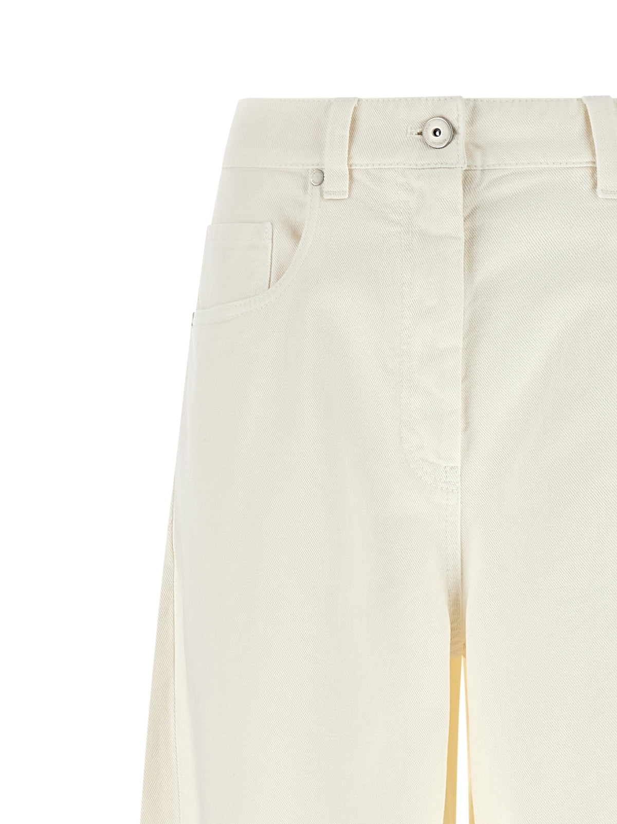 White Cotton Relaxed Fit Jeans