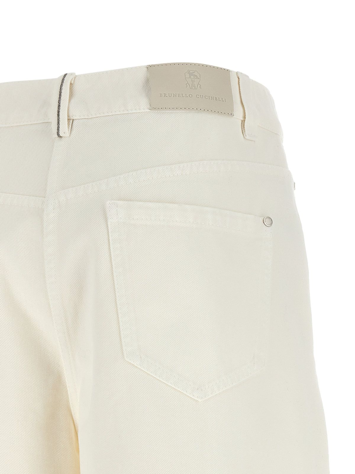 White Cotton Relaxed Fit Jeans