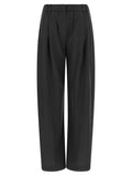 Gray Virgin Wool Casual Pants
