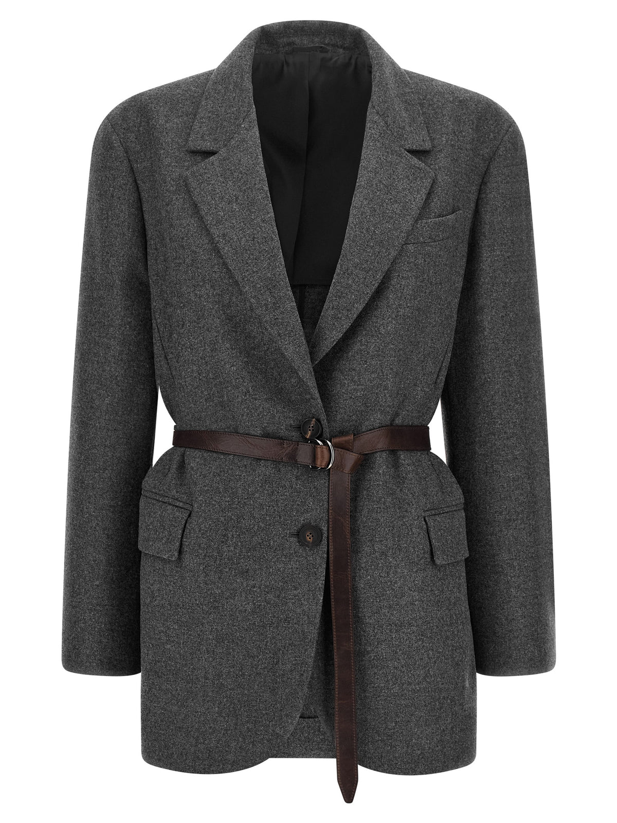 Gray Virgin Wool Blazer