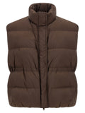 Brown Polyester Sleeveless Jacket