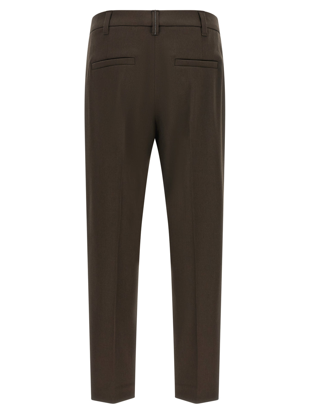 Brown Virgin Wool Dress Pants