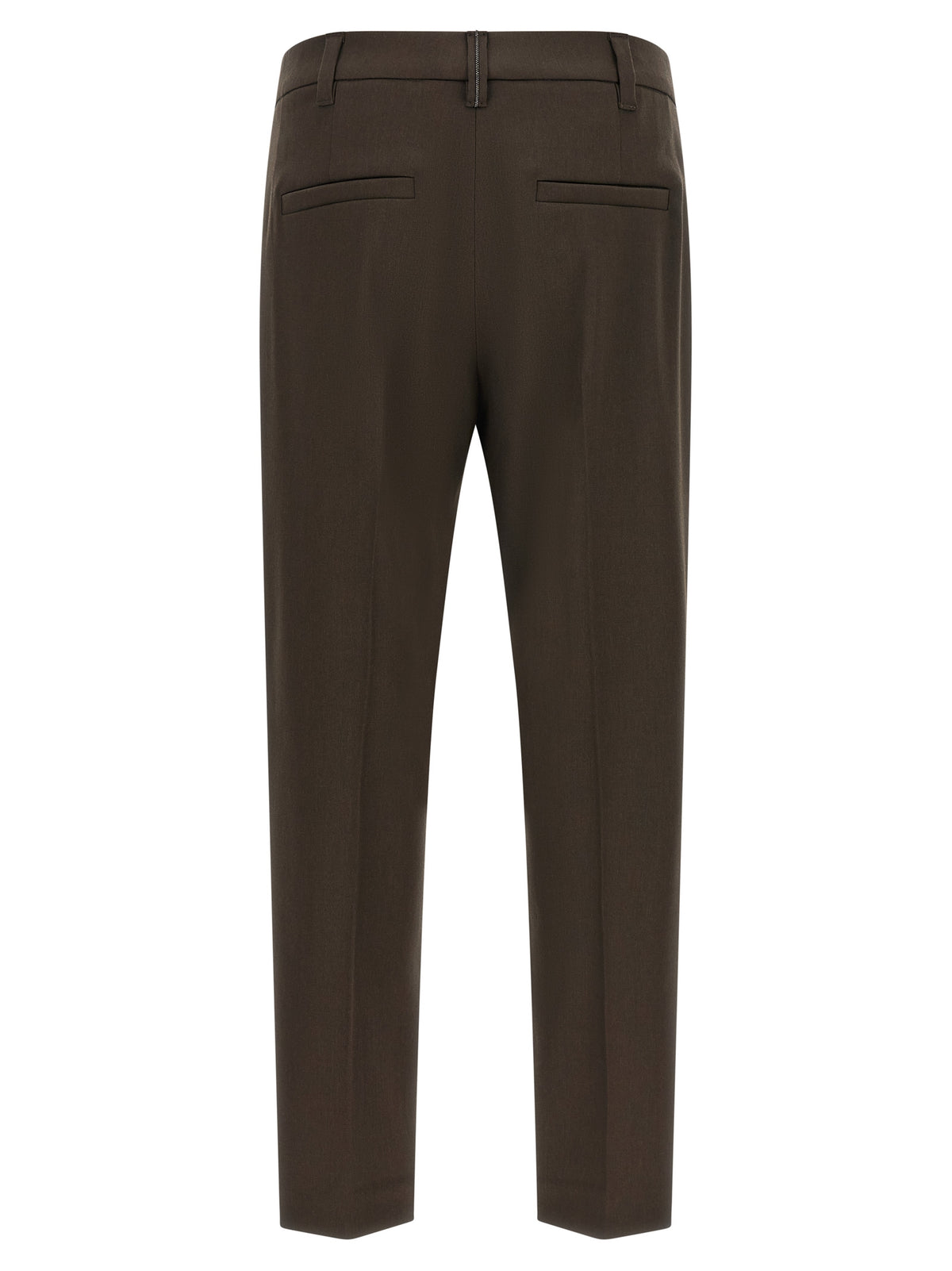 Brown Virgin Wool Dress Pants