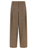 Brown Virgin Wool Flared Pants