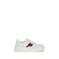 White Calf Leather Bos Taurus Chunky Sneakers
