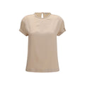 Beige Elastane Blouse