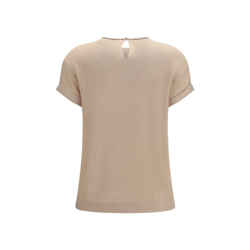 Beige Elastane Blouse